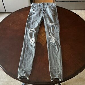 American Eagle Outfitters Ripped Gray Skinny Jeans